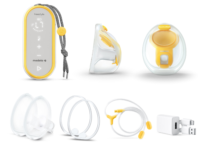Medela Freestyle Hands-Free Double Electric Cordless Breast Pump – Battery Operated, Made In USA, Yellow